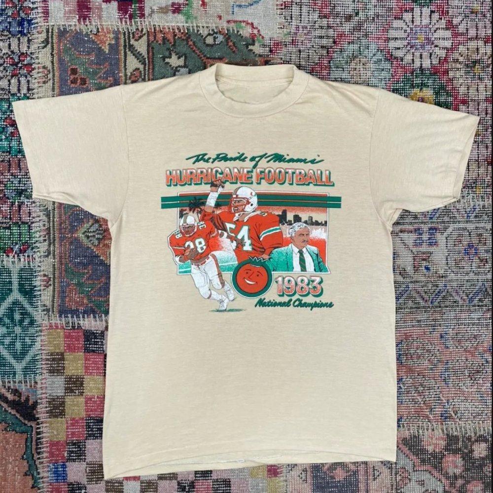 Vintage 1983 Vintage Miami Hurricanes Football National Champs Shirt